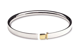 Accent Belt Bangle With 9ct Yellow Gold