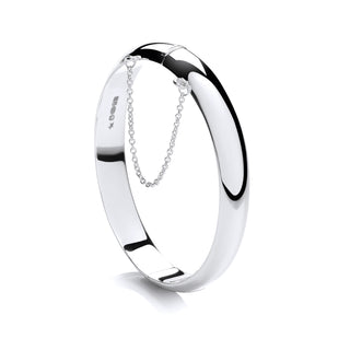 Eternal Silver Classic Polished Hinged Bangle - 10mm