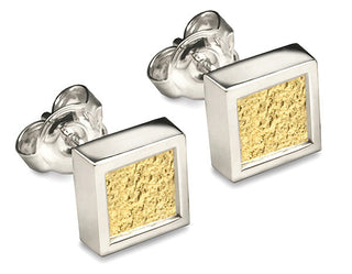 Accent Earrings With 9ct Yellow Gold - Square