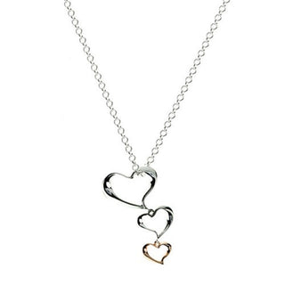 Eternal Triple Heart Pendant With 18ct Gold Detail