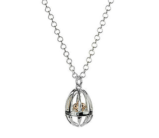 Eternal Cage Pendant With 18ct Gold Heart & Diamond