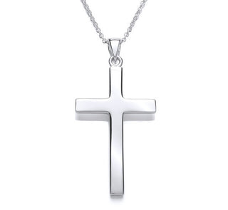 Large Plain Latin Style Cross with Chain