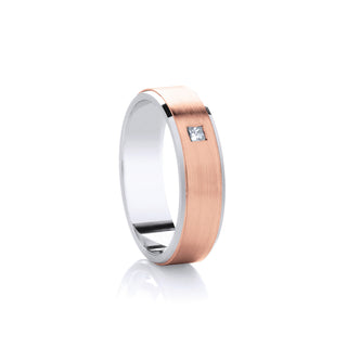 'Diamond' Promise Ring - Rose Gold Accent