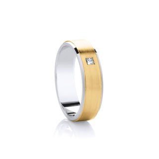 'Diamond' Promise Ring - Yellow Gold Accent