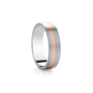 'Satin Band' Promise Ring - Rose Gold Accent