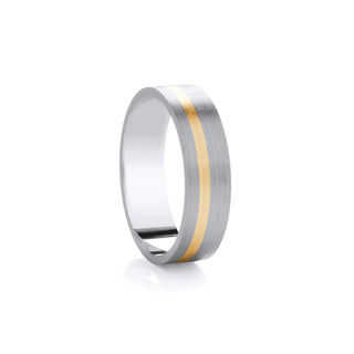 Satin Band - Yellow Gold Accent
