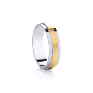 'Ribbon' Promise Ring - Yellow Gold Accent