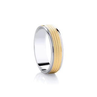 'Essence' Promise Ring - Yellow Gold Accent