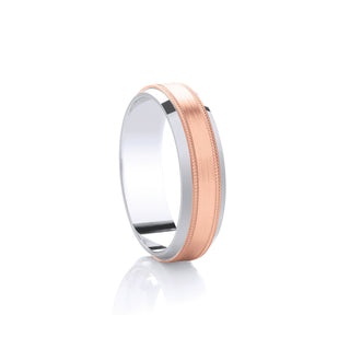 'Contour' Promise Ring - Rose Gold Accent