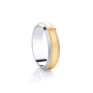 'Contour' Promise Ring - Yellow Gold Accent