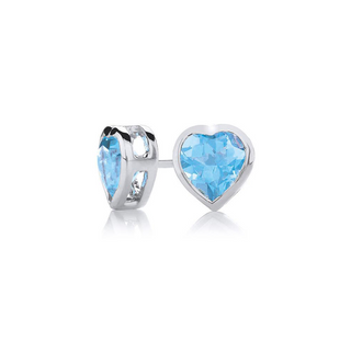 Little Ballerina Blue Topaz Heart Earrings