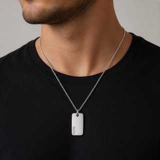 Tag Pendant With White Diamonds