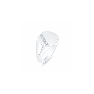 Signet Ladies - Cushion Set with 4 White or Black Diamonds