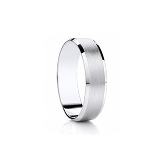 'Edge - Satin Center' Diamond-Cut Wedding Ring