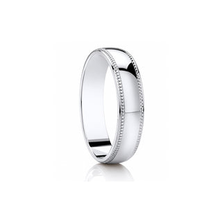 'Millgrain Step' Diamond-Cut Wedding Ring