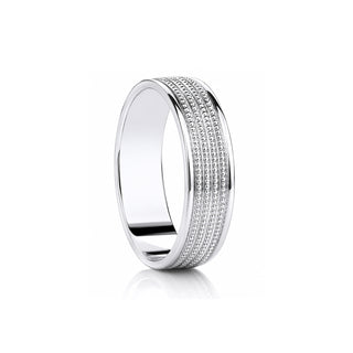 'Millgrain Wide' Diamond-Cut Wedding Ring