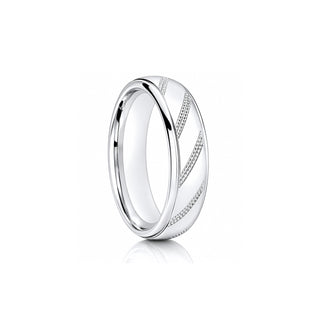 'Candy Stripe' Diamond Cut Wedding Ring