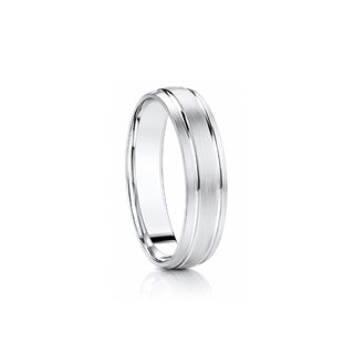 'Two Satin' Diamond-Cut Wedding Ring