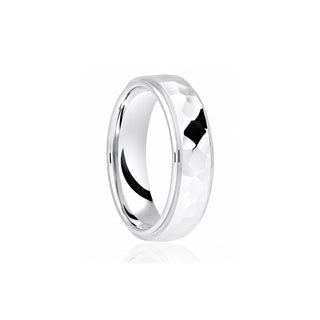 'Hammered' Diamond-Cut Wedding Ring