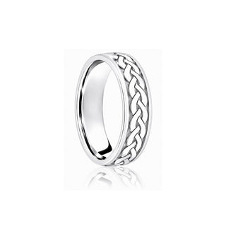 'Braided Celtic Knot' Diamond-Cut Wedding Ring