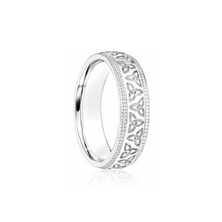 'Triquetra - Trinity Knot' Diamond-Cut Wedding Ring