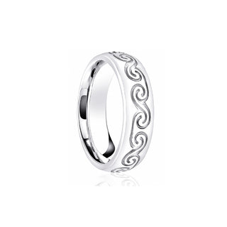 'Ocean Energy' Diamond-Cut Wedding Ring