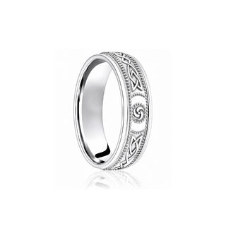 'Spiral Knot' Diamond-Cut Wedding Ring
