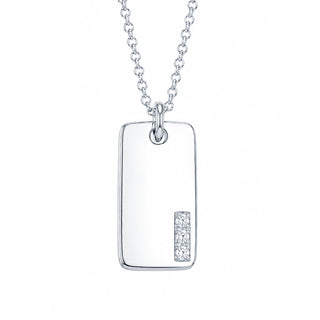 Tag Pendant With White Diamonds