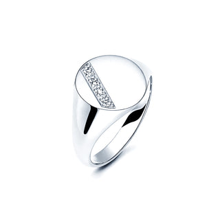 Signet Gents - Oval With 4 Diamonds