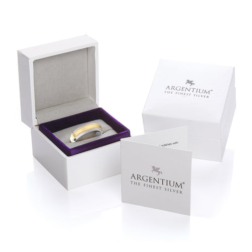 'Contour' Promise Ring - Yellow Gold Accent