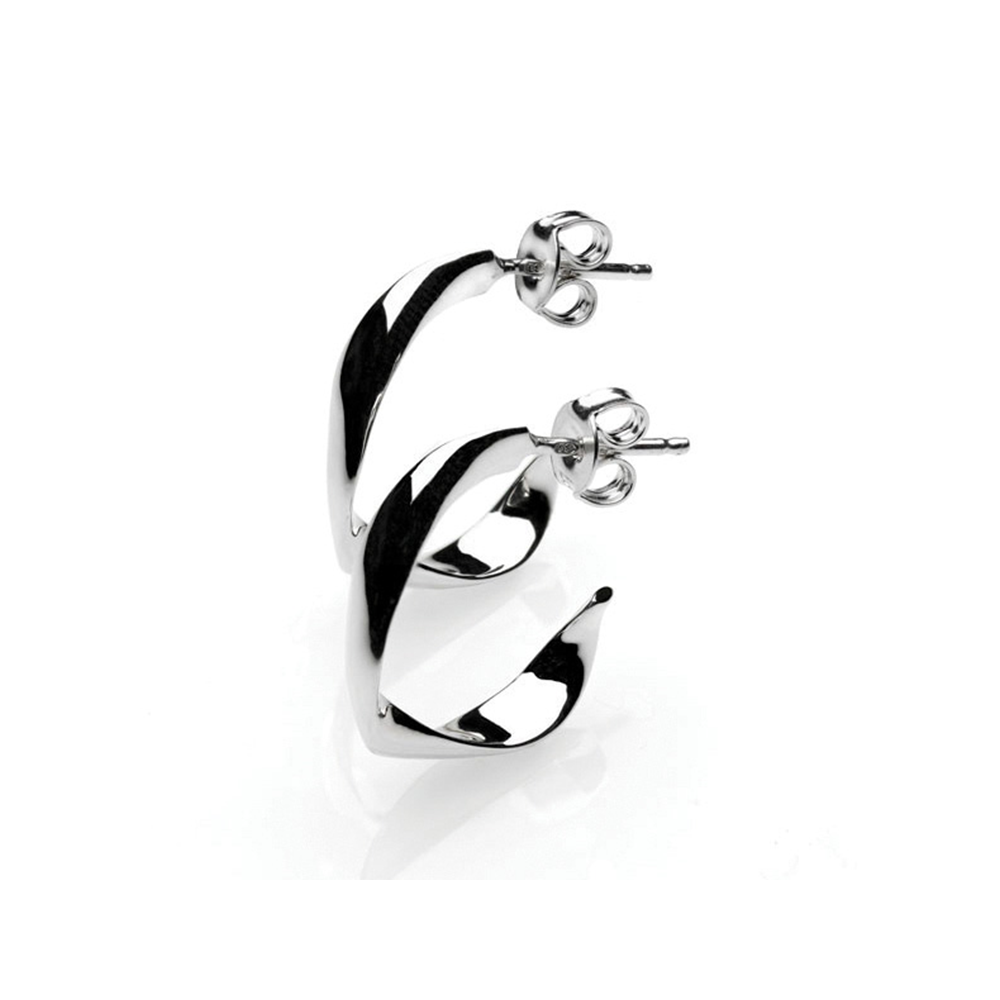 Eternal Silver Open Hoop Mobius Earrings