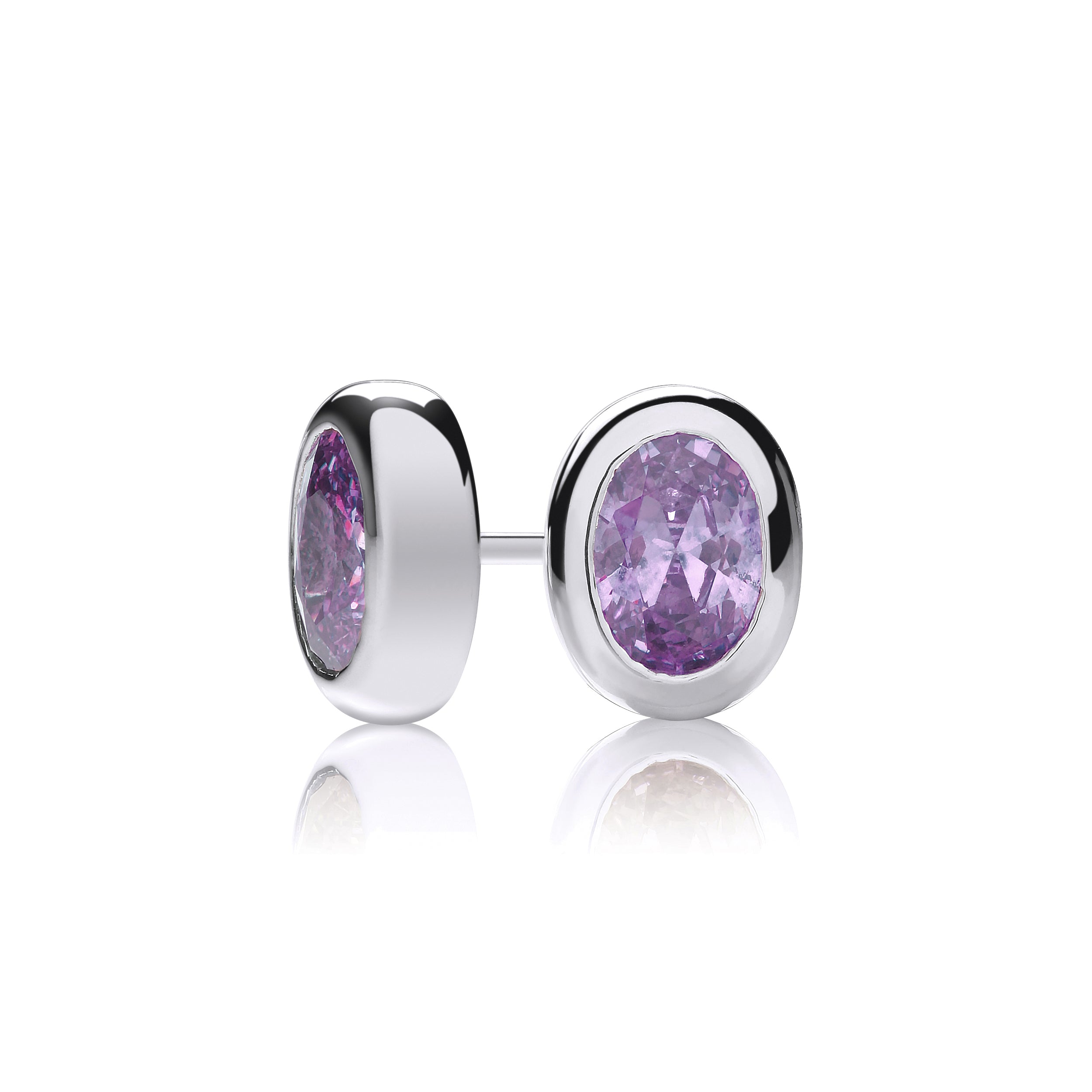 Oval on sale amethyst earrings