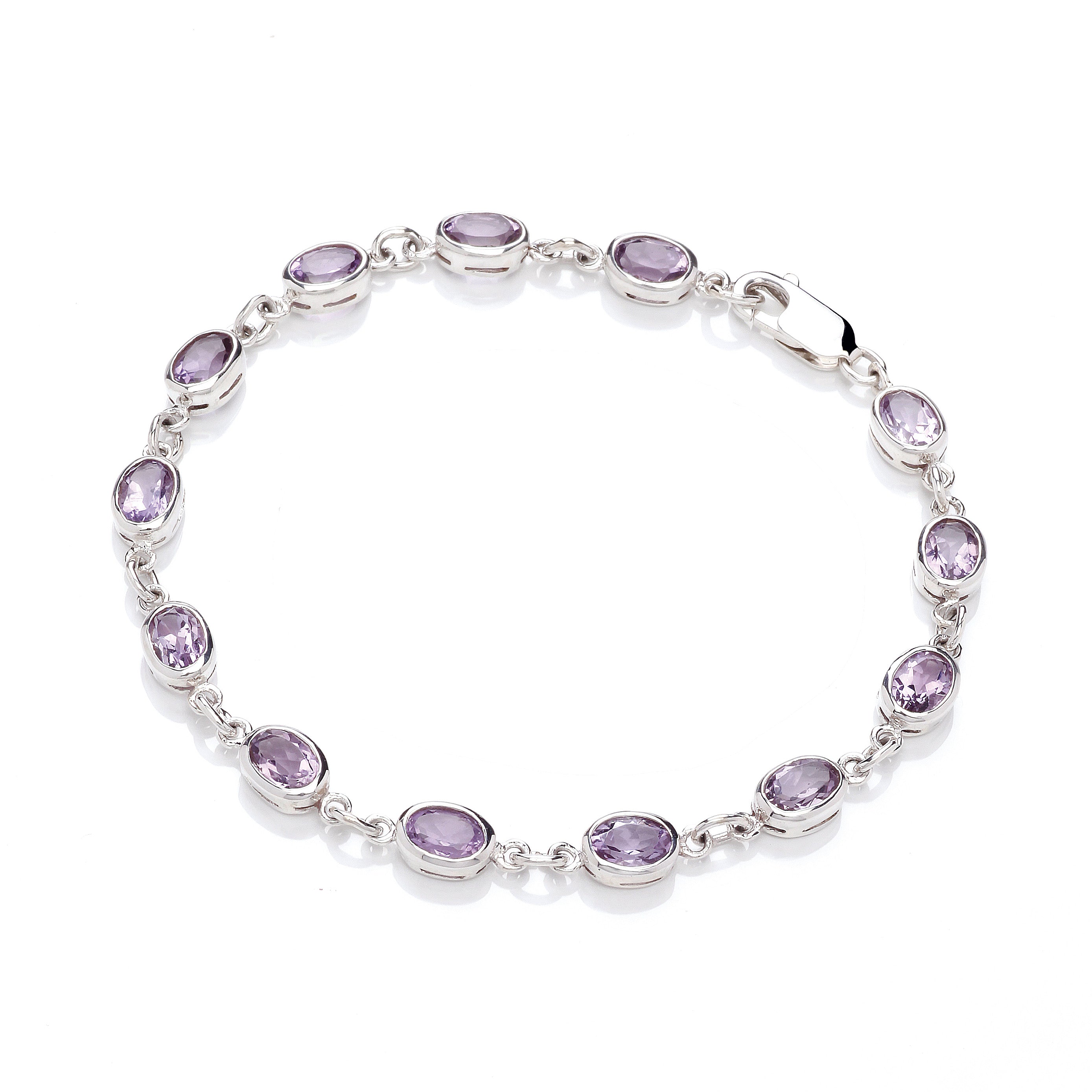 Eternal Silver Amethyst Link Bracelet